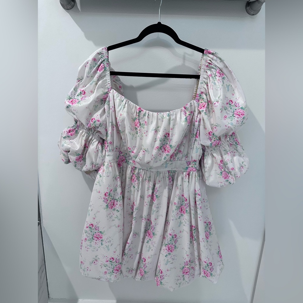 Maison Armory White with Pink Florals Dress